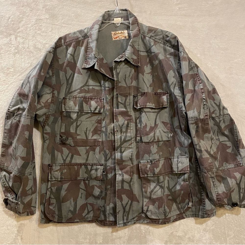 Cabelas Jacket Men’s XL Multi Colored Camo Hunting Fishing Button Down Mirage